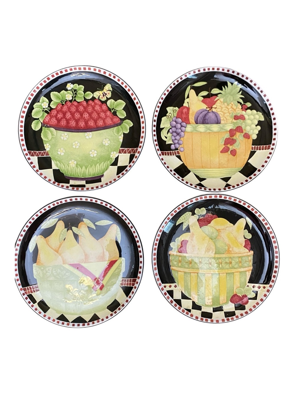 Debbie Mumm Salad Plates Set of 4 Round Classic Fruit Bowl Cottage Core